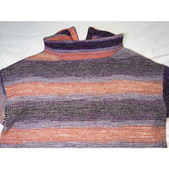 Daily Practice Anthropologie Tunic Sweater Size XS Purple Pink Stripe Soft Cozy - Picture 12 of 13